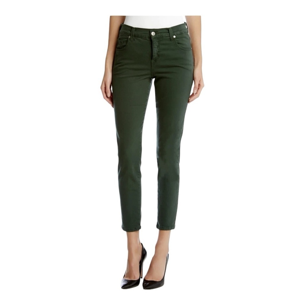 Karen Kane 3L82138 Forest Green Zuma Crop Stretch Denim Skinny Jeans, Size 10